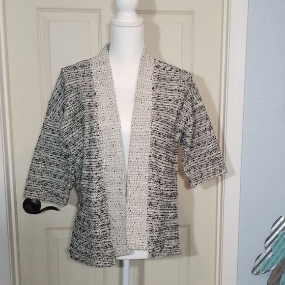 💸3/12$- Old Navy, black-white and grey medium open kimono - Picture 2 of 7